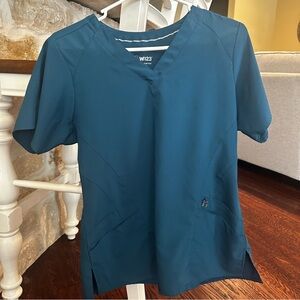 Wink Caribbean Blue V-Neck Scrub Top